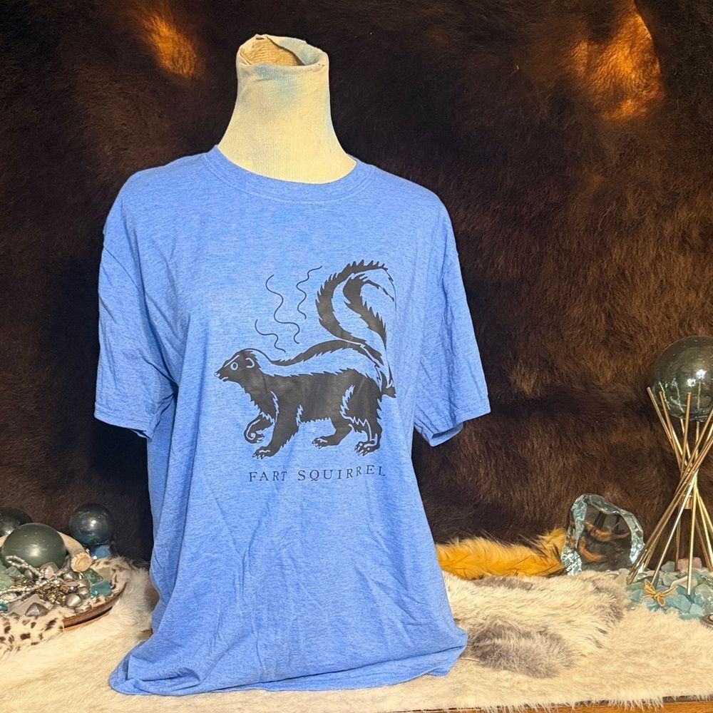 Blue Graphic T-Shirt with Animal Print M (6030)